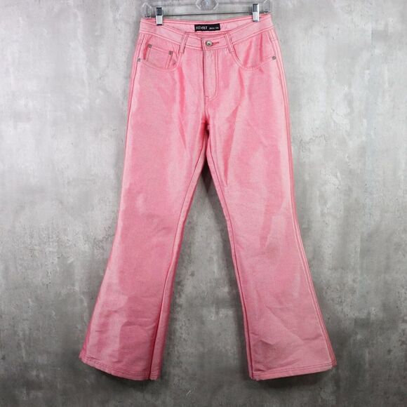 Revolt Jeans Womens Size 7/8 Metallic Pink Bootcut Mid Rise 30" Inseam Vintage - Picture 1 of 13